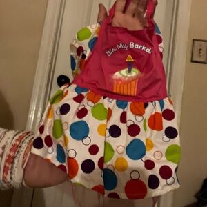 Colorful Polka Dot dog dress 1st Barkday outfit